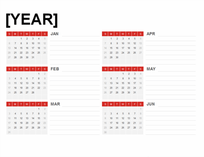 Editable Any Year Calendar