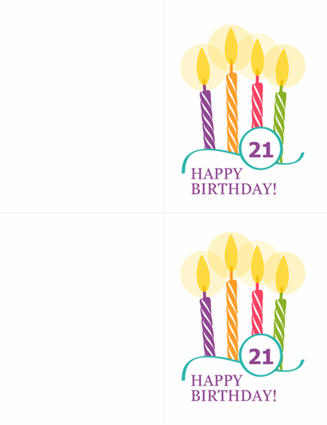 Milestone birthday cards (2 per page, for Avery 8315)