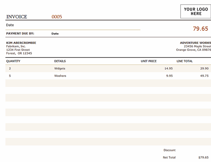 Billing invoice