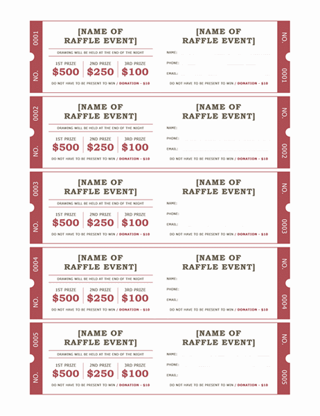 microsoft word templates for raffle tickets