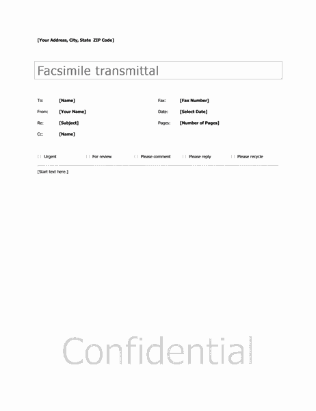 example of free fax cover sheet