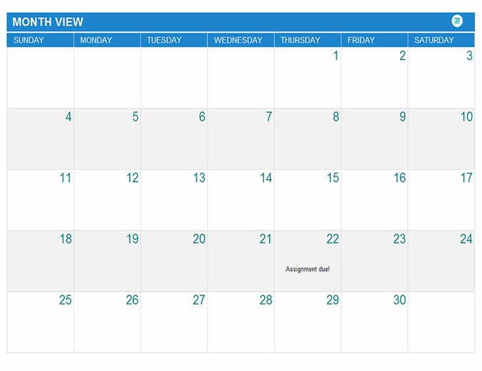 Microsoft Office Calendar Template