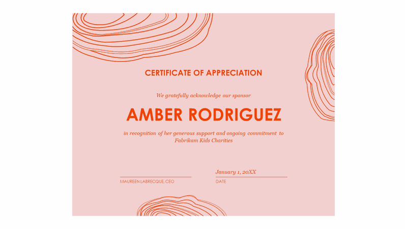 Spiral sketch certificate of appreciation 