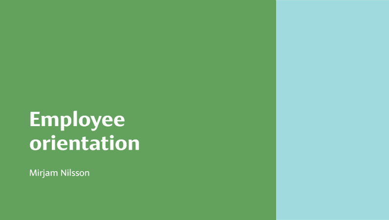 Employee orientation presentation