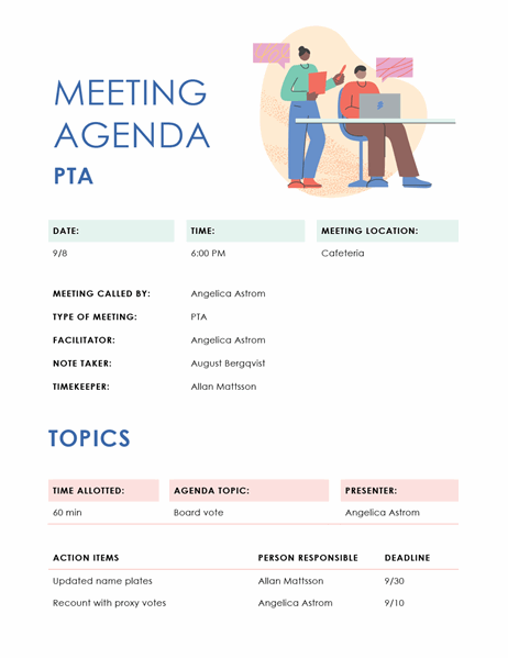 Educational meeting agenda