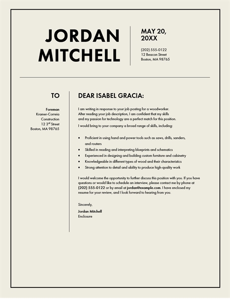 Sample cover letter in response to a technical position advertisement