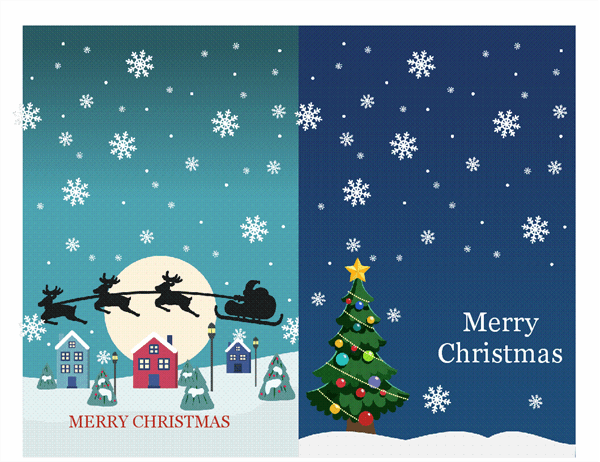 Holiday Note Cards Christmas Spirit Design 2 Per Page