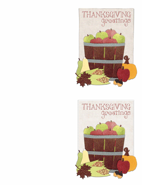 Thanksgiving cards (2 per page, works with Avery 3268)