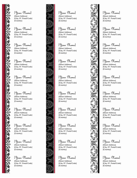 Return Address Labels Black And White Wedding Design 30 Per Page Works With Avery 5160