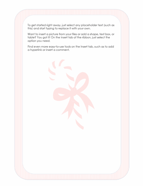 Holiday stationery (with candy cane watermark)
