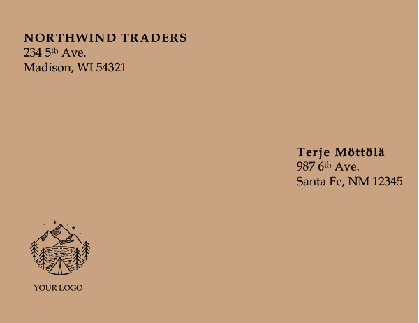 envelope address template word