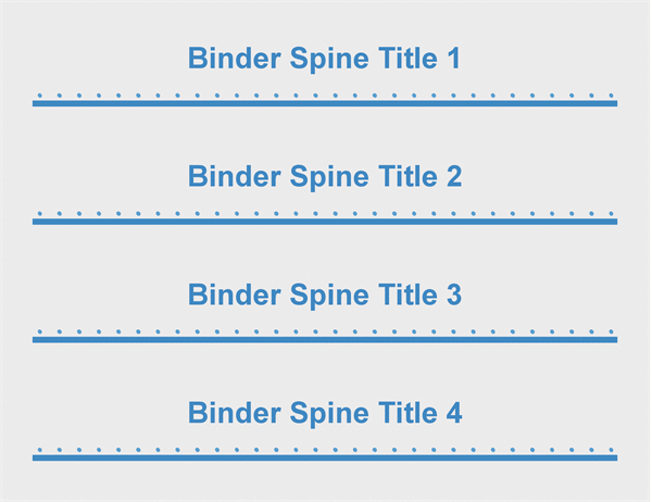 2 Binder Spine Inserts 4 Per Page 