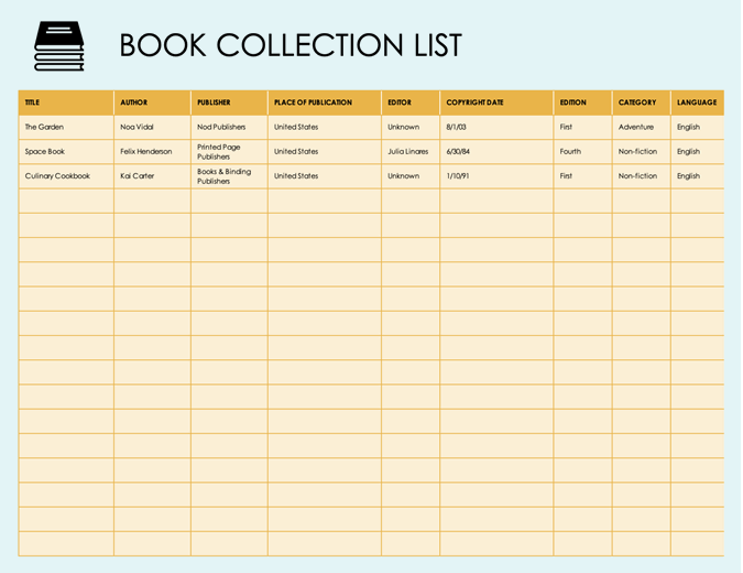 Book collection list
