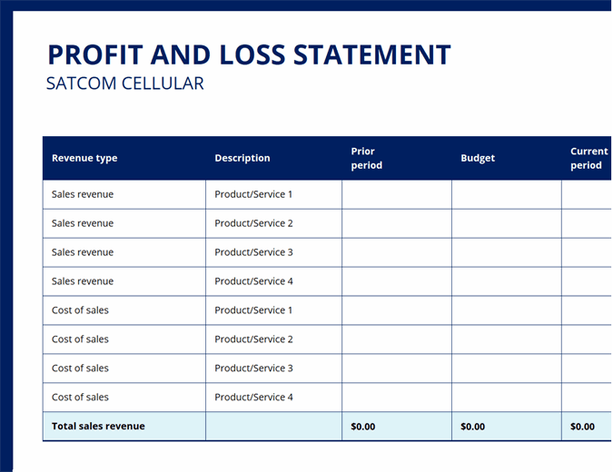 Profit and loss statement (with logo)