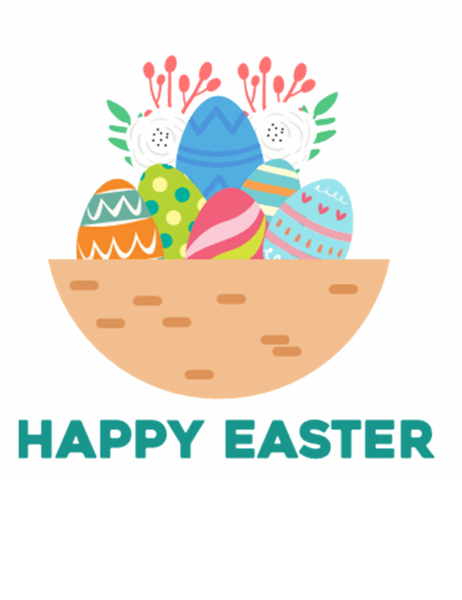 Easter card (with eggs, quarter-fold)