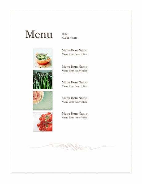 food menu design template