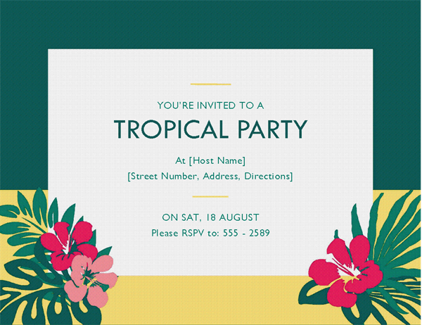 Party invitation (tropical)