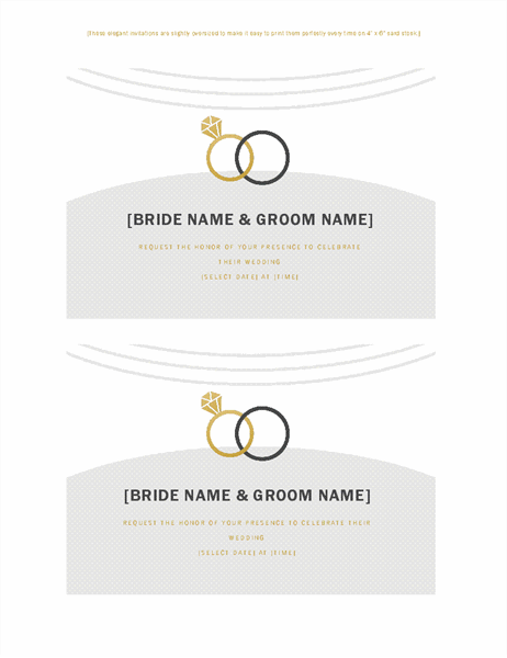 Wedding invitations (Deco design, 2 per page, for Avery 5889)