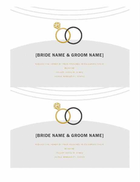 Wedding invitations (Deco design, 2 per page)
