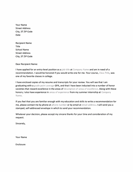 Letter to professor requesting job recommendation