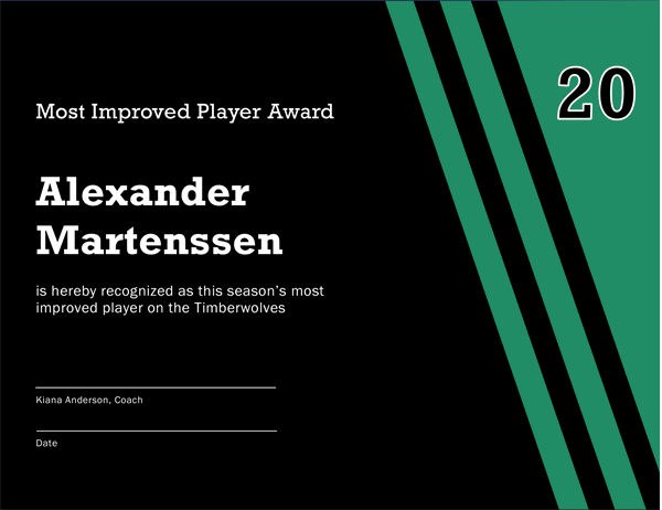 Most improved player award