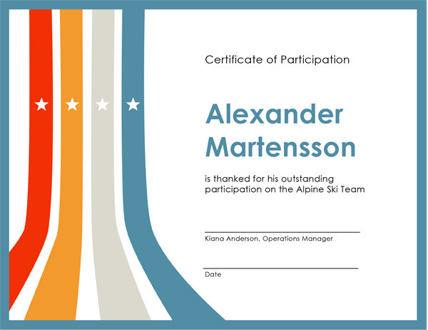 Certificate for Employee of the Month (blue chain design)