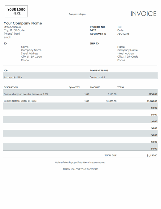 microsoft office invoice template download