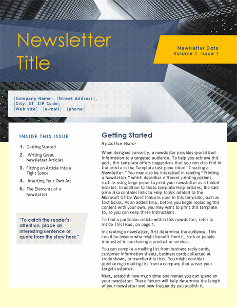 Business Newsletter 4 Pages