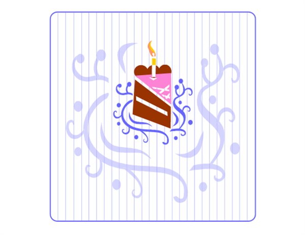 Happy Birthday card (with balloons and stripes, quarter-fold)
