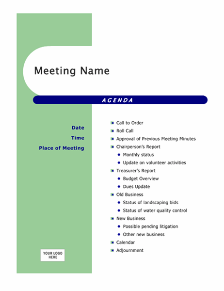 Classic Meeting Agenda