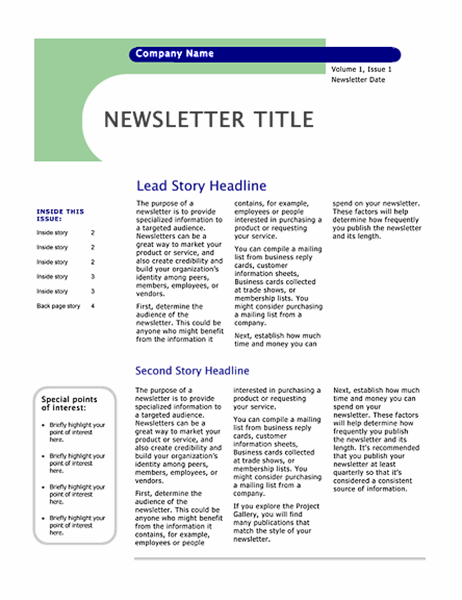 Newsletter (Capsules design, 4 pages)