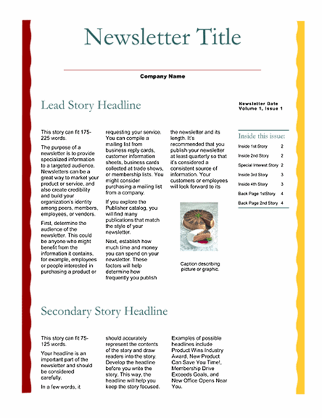Business newsletter (Scallops design, 4 pages)