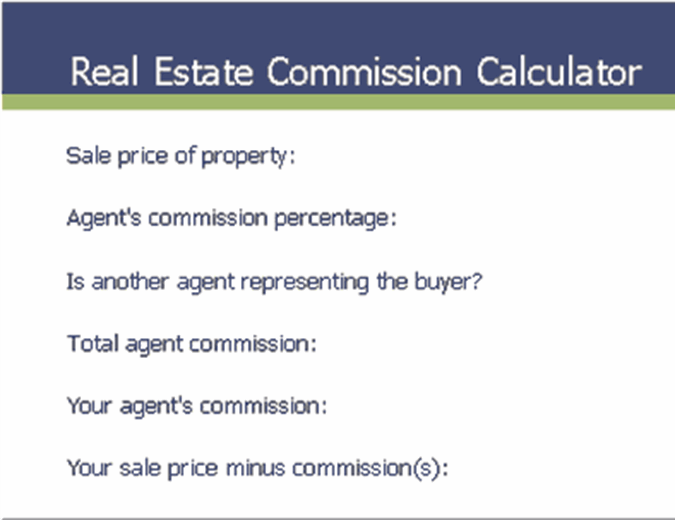 Real estate commission calculator