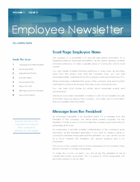 Employee newsletter