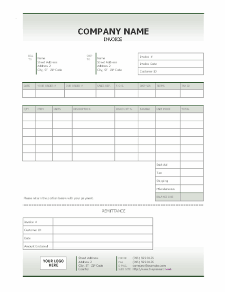 Sales invoice (Simple design)