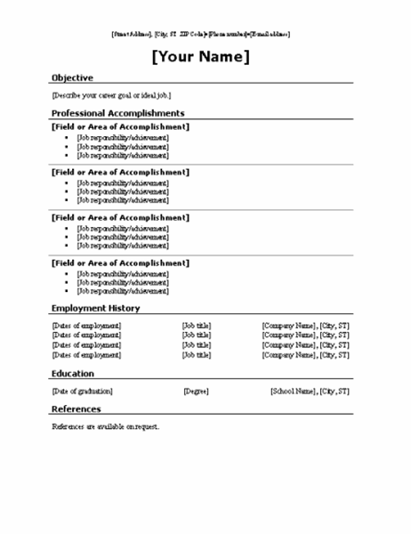 Functional resume - CV (Traditional design)