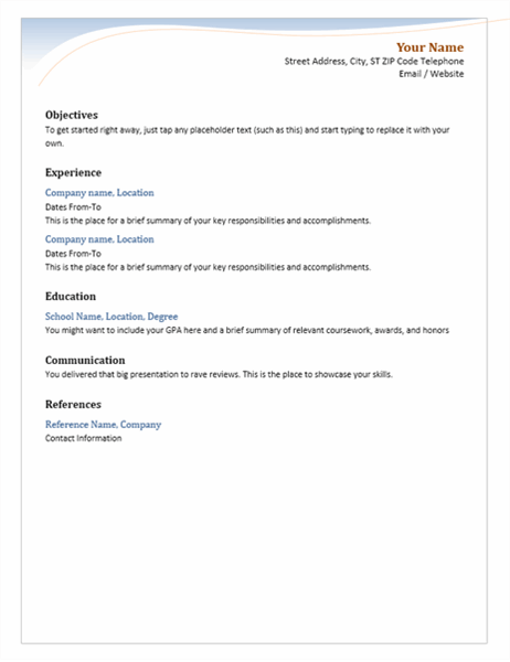 Download Free Resume Template For Word from binaries.templates.cdn.office.net