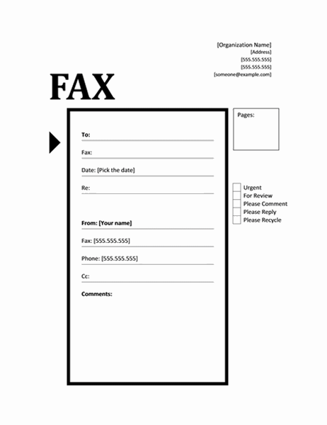 Fax cover sheet (Technology design)