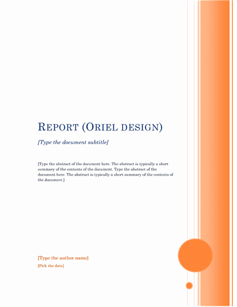 Report (Oriel theme)