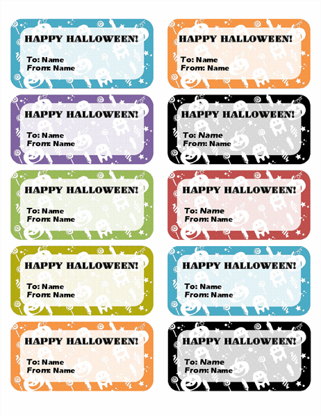 Halloween labels (10 per page)