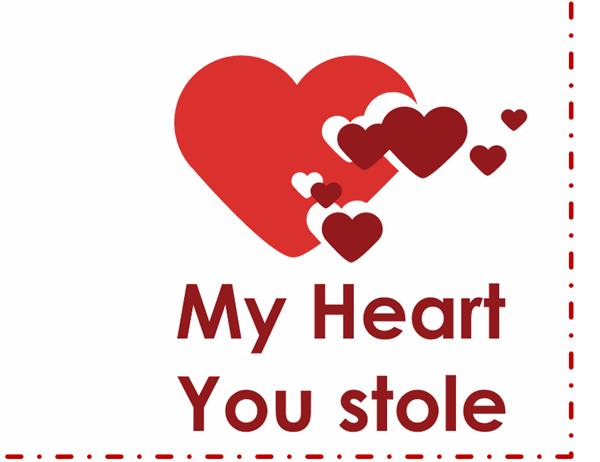 Valentine's Day card (heart design, quarter-fold)