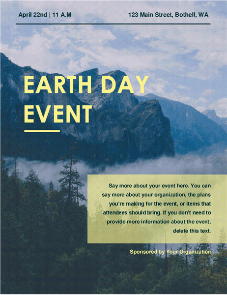 Earth Day event flyer