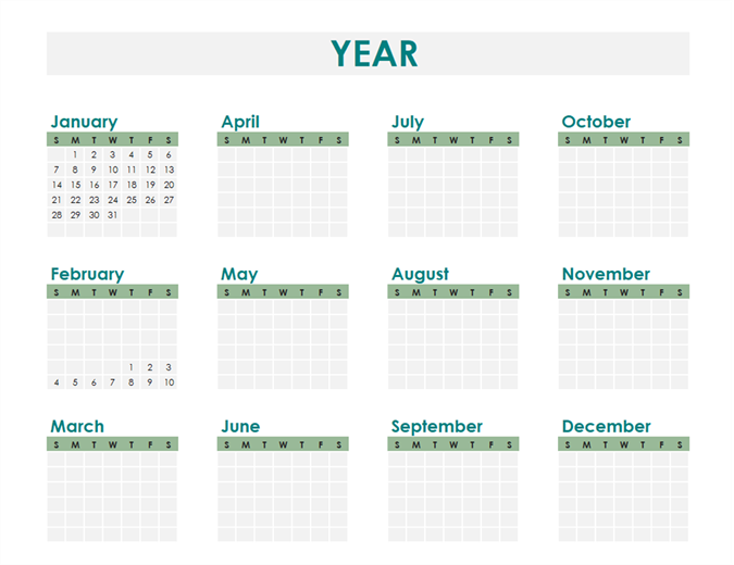 Any year expense calendar