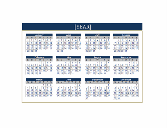 Calendar (any year)