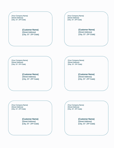 Shipping labels (Blue Background design, 6 per page)