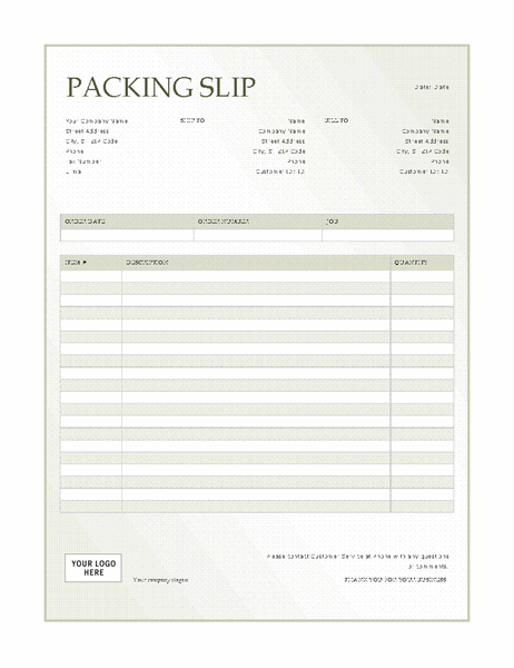 Packing slip (Green Gradient design)