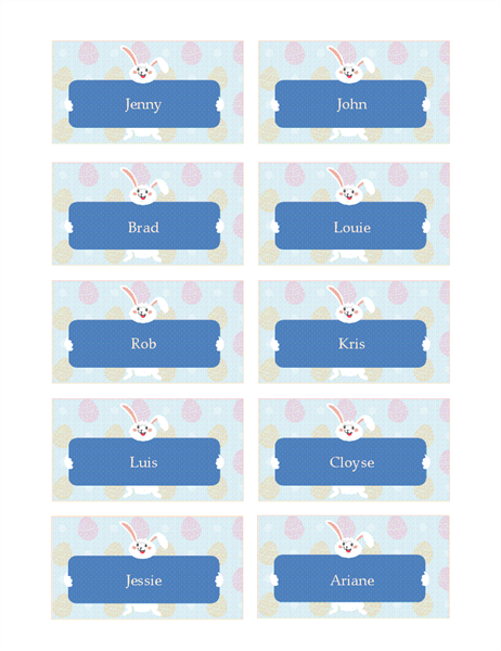 Easter party place cards (10 per page) Easter party place cards (10 per page)