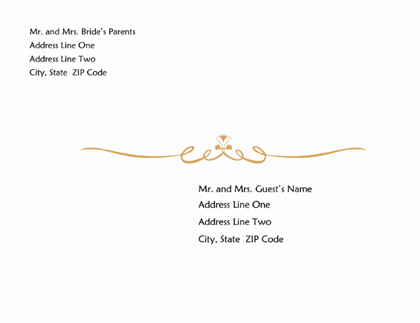 Wedding invitation envelope (Heart Scroll design, A7 size)
