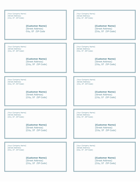 Shipping labels (Blue Border design, 10 per page)