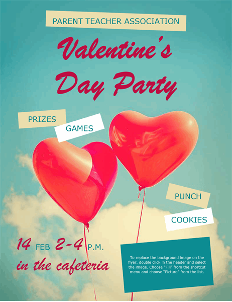 Heart balloons Valentine's flyer